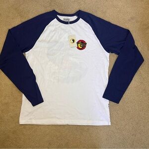 T&C Surf White and Blue Raglan Tee